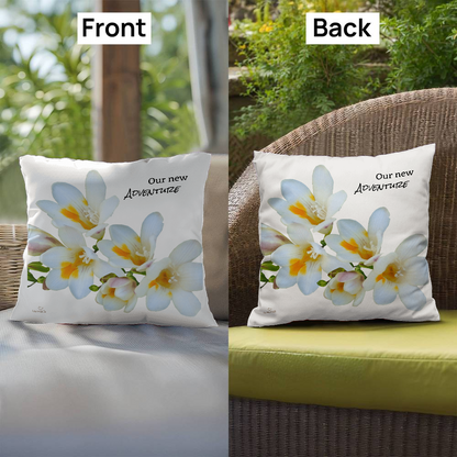 Our new adventure pillow (white)