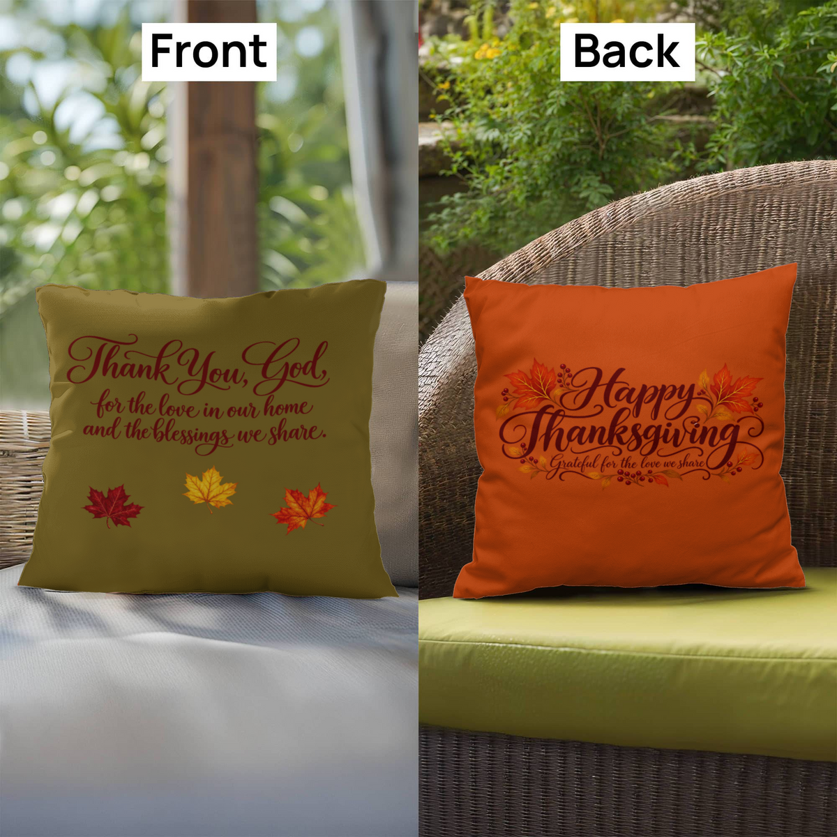 Thank You, God — Thanksgiving Decorative Pillow