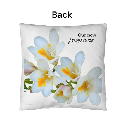 Our new adventure pillow (white)