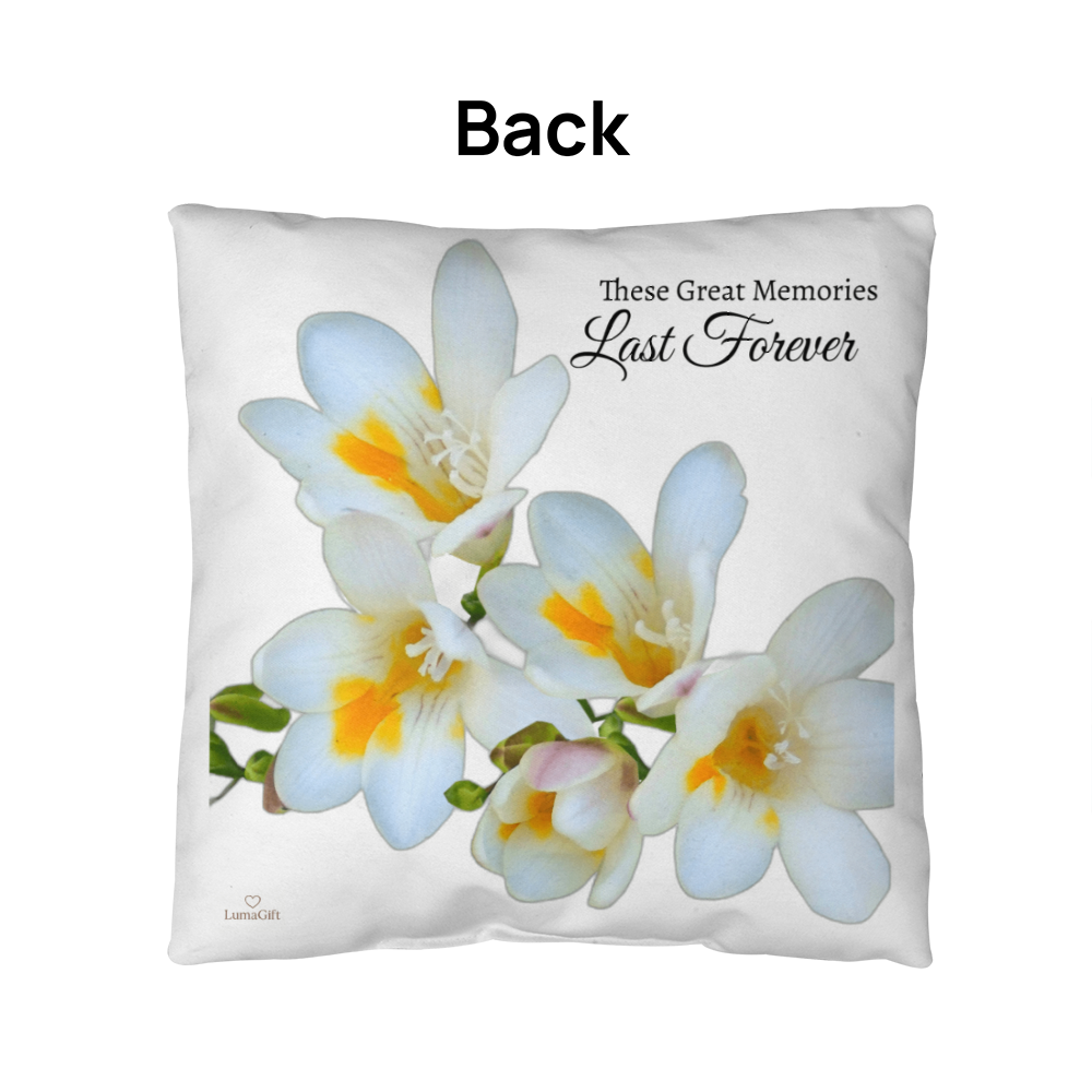 These Great Memories Pillow ( White - celebrates marriage, engagement, or starting a life together)