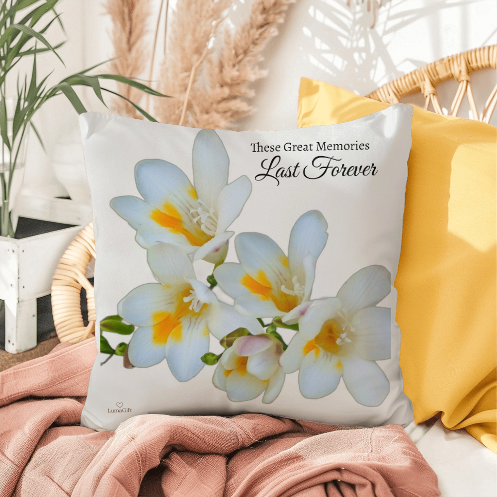 These Great Memories Pillow ( White - celebrates marriage, engagement, or starting a life together)
