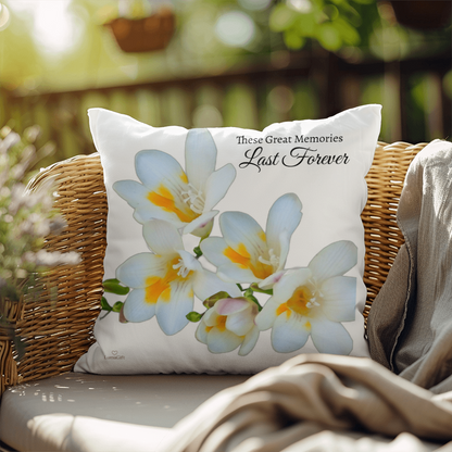 These Great Memories Pillow ( White - celebrates marriage, engagement, or starting a life together)