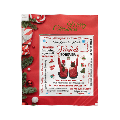 Merry Christmas Best Friends Blanket