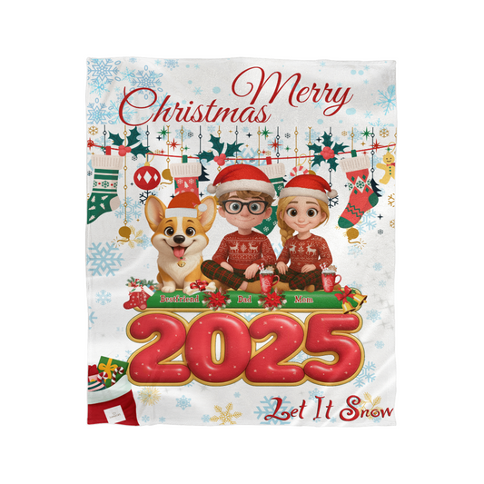 Family Christmas Blanket - Let it snow