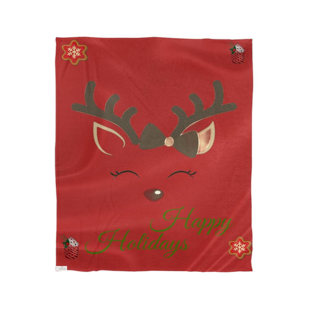 Happy Holidays Blanket (Reindeer)