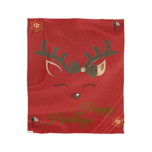 Happy Holidays Blanket (Reindeer)