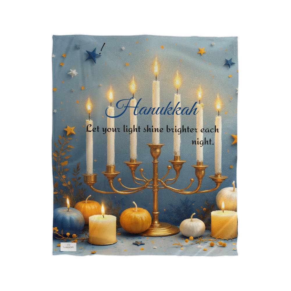 Hanukkah - Let your light shine brighter each night. Blanket