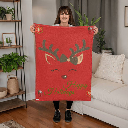 Happy Holidays Blanket (Reindeer)