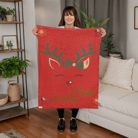 Happy Holidays Blanket (Reindeer)