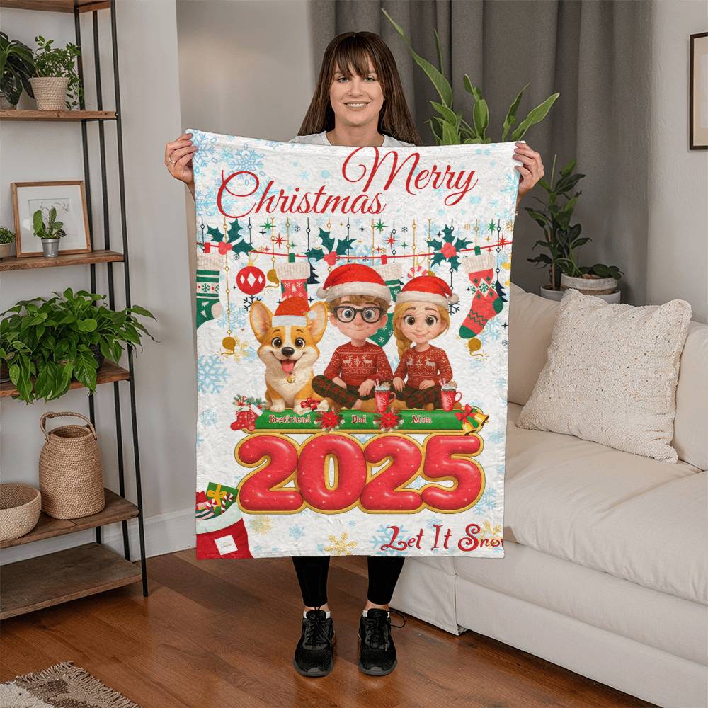 Family Christmas Blanket - Let it snow