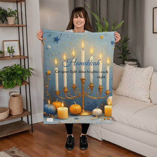 Hanukkah - Let your light shine brighter each night. Blanket