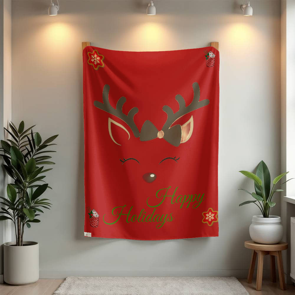 Happy Holidays Blanket (Reindeer)