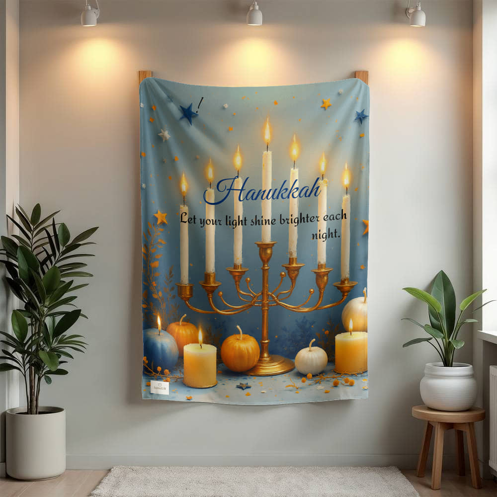 Hanukkah - Let your light shine brighter each night. Blanket