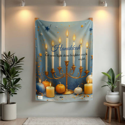 Hanukkah - Let your light shine brighter each night. Blanket