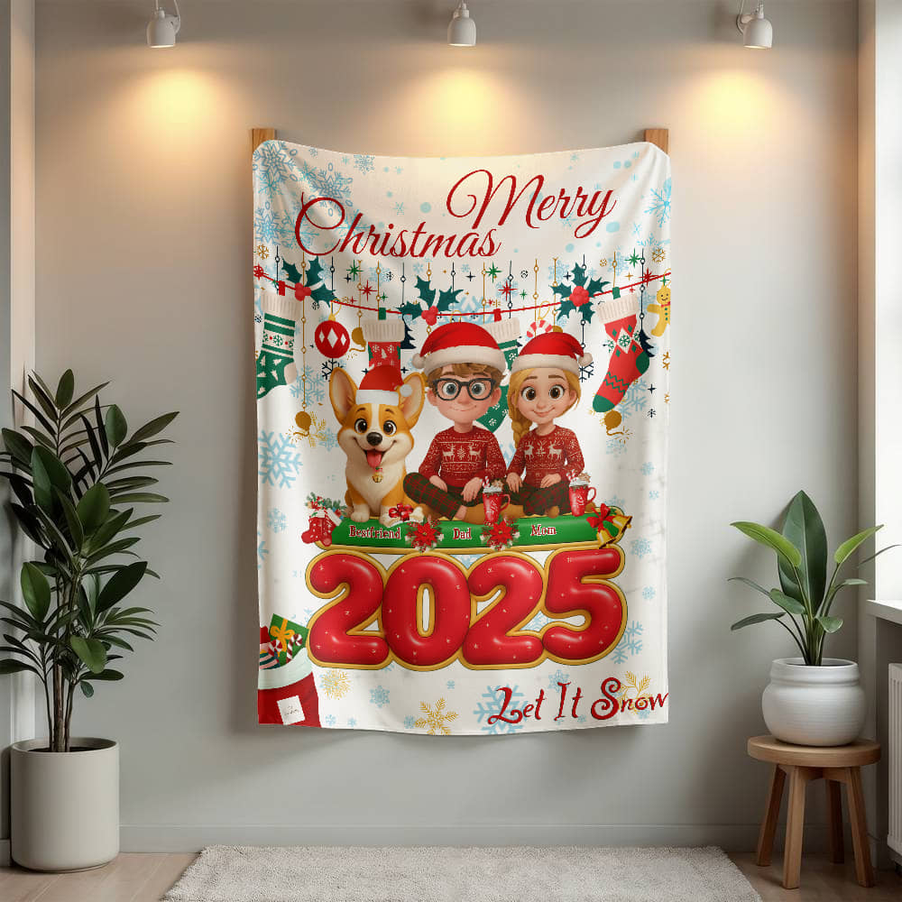 Family Christmas Blanket - Let it snow