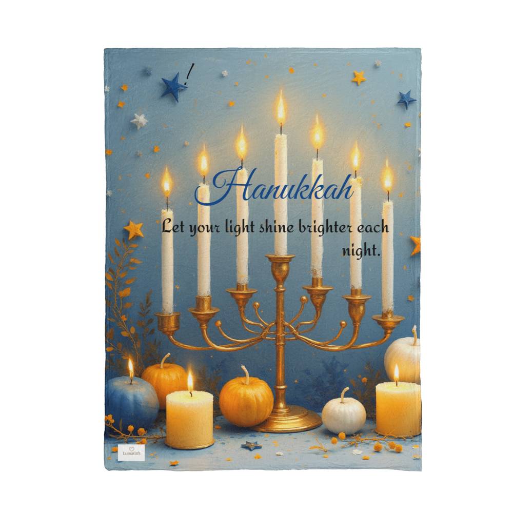 Hanukkah - Let your light shine brighter each night. Blanket