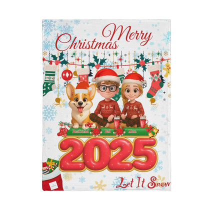 Family Christmas Blanket - Let it snow