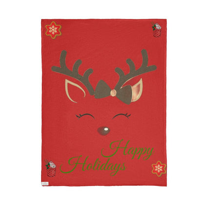 Happy Holidays Blanket (Reindeer)