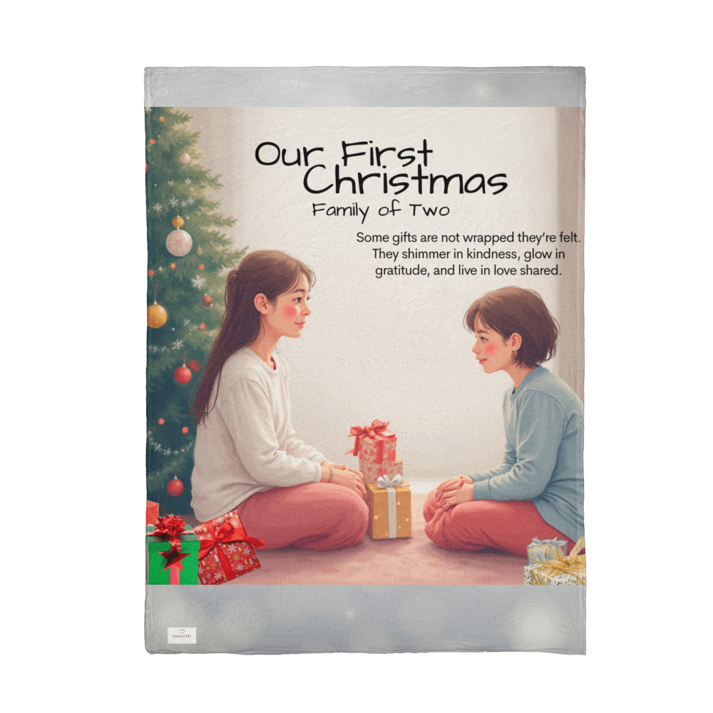 Family of two - some gifts are not wrapped blanket