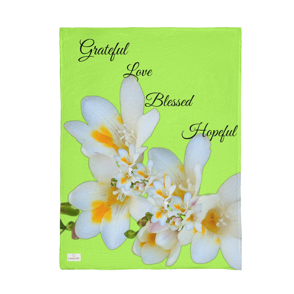 Grateful, Love, Blessed, Hopeful Blanket