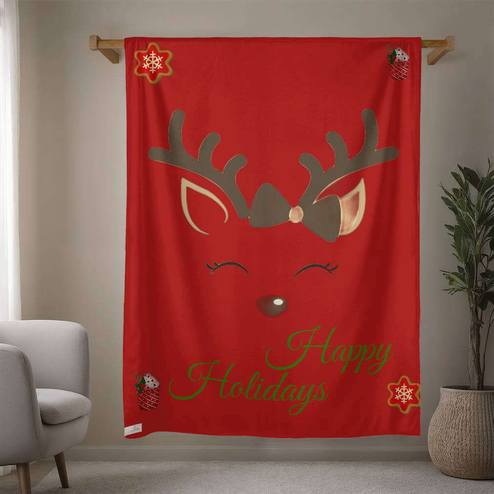 Happy Holidays Blanket (Reindeer)