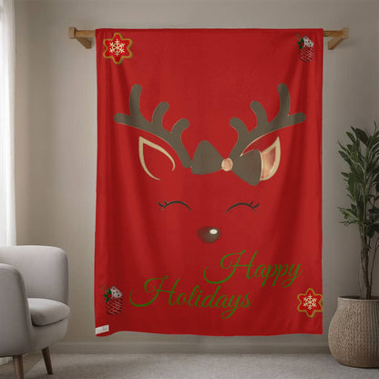Happy Holidays Blanket (Reindeer)
