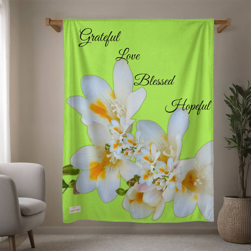 Grateful, Love, Blessed, Hopeful Blanket