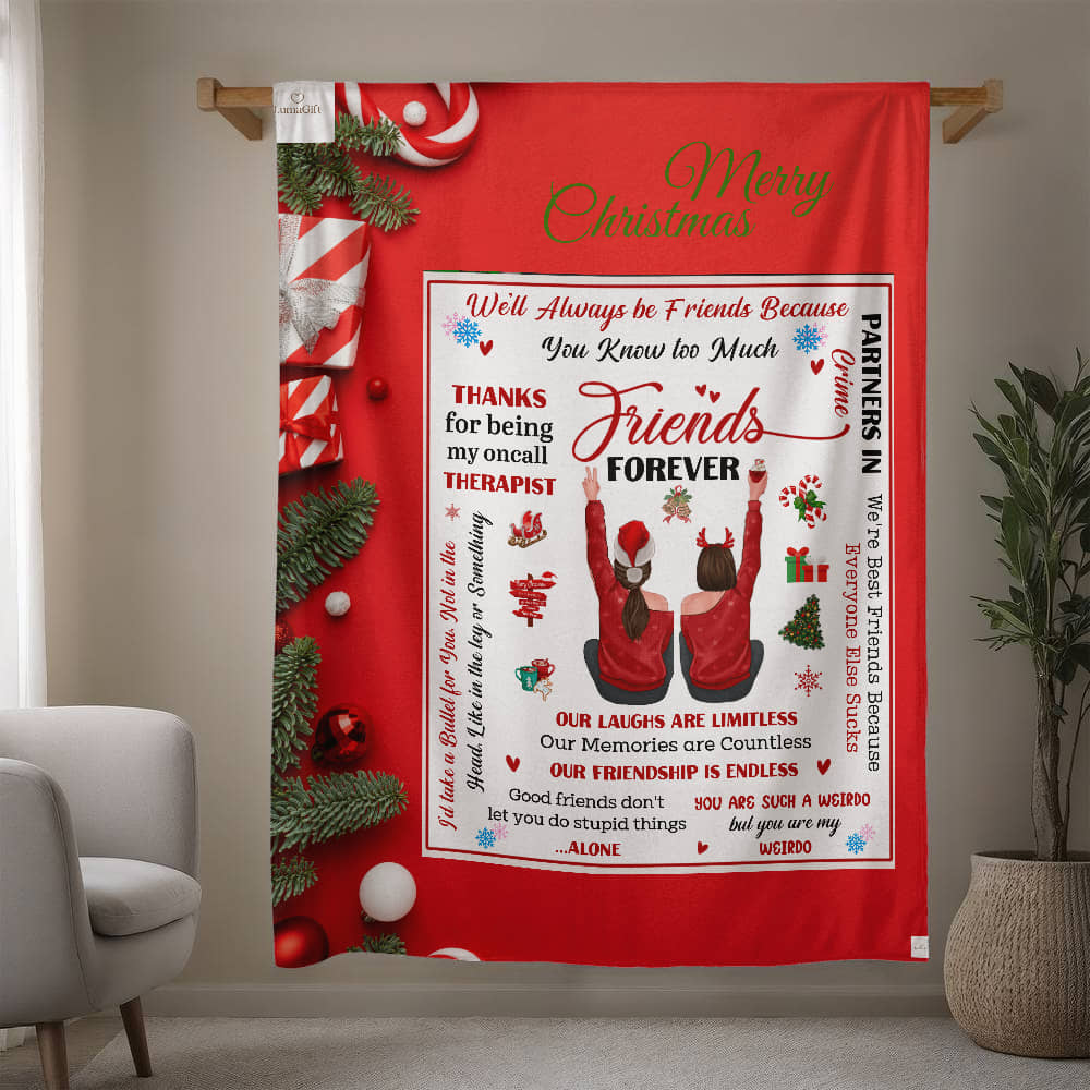 Merry Christmas Best Friends Blanket
