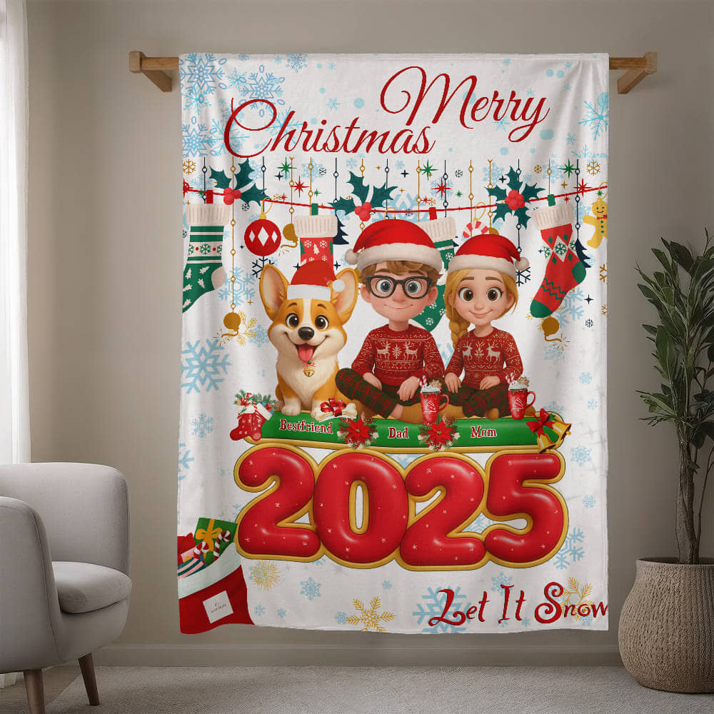 Family Christmas Blanket - Let it snow