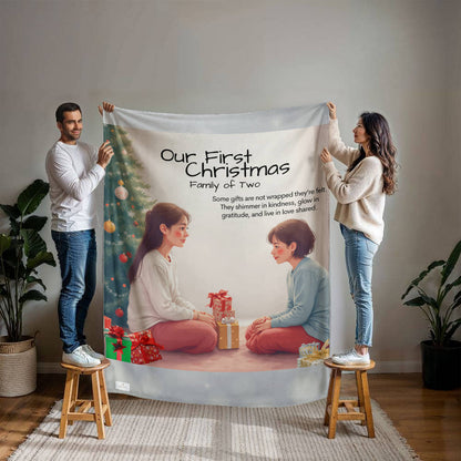 Family of two - some gifts are not wrapped blanket