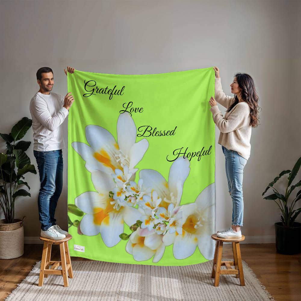 Grateful, Love, Blessed, Hopeful Blanket