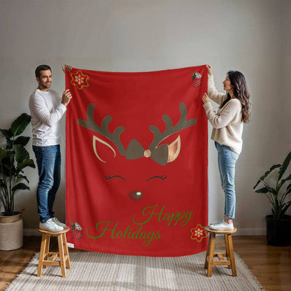 Happy Holidays Blanket (Reindeer)