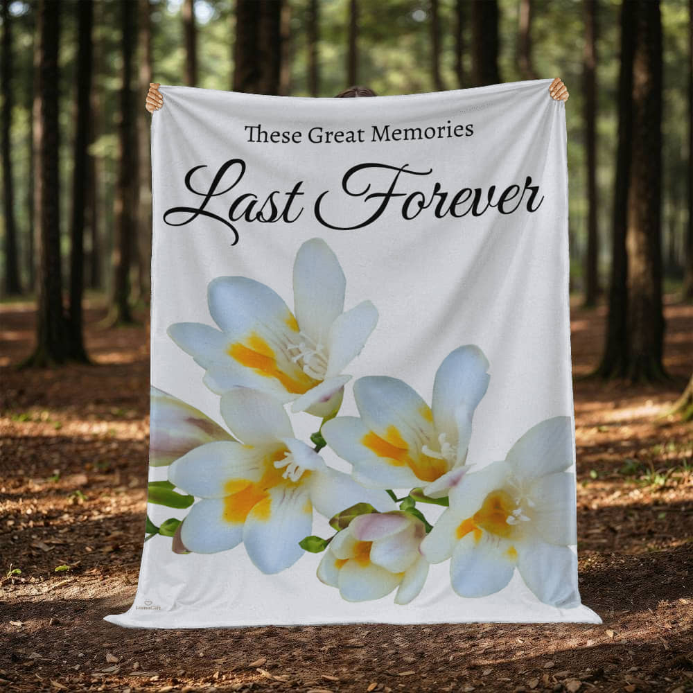 These great memories last forever blanket - (White - weddings, anniversaries)