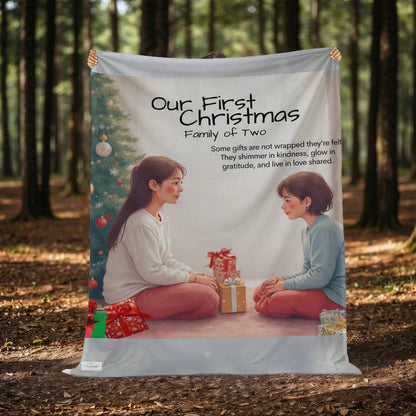 Family of two - some gifts are not wrapped blanket