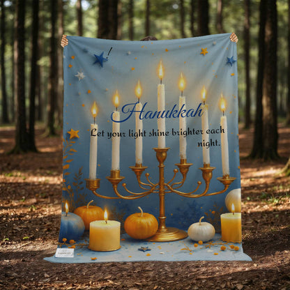 Hanukkah - Let your light shine brighter each night. Blanket