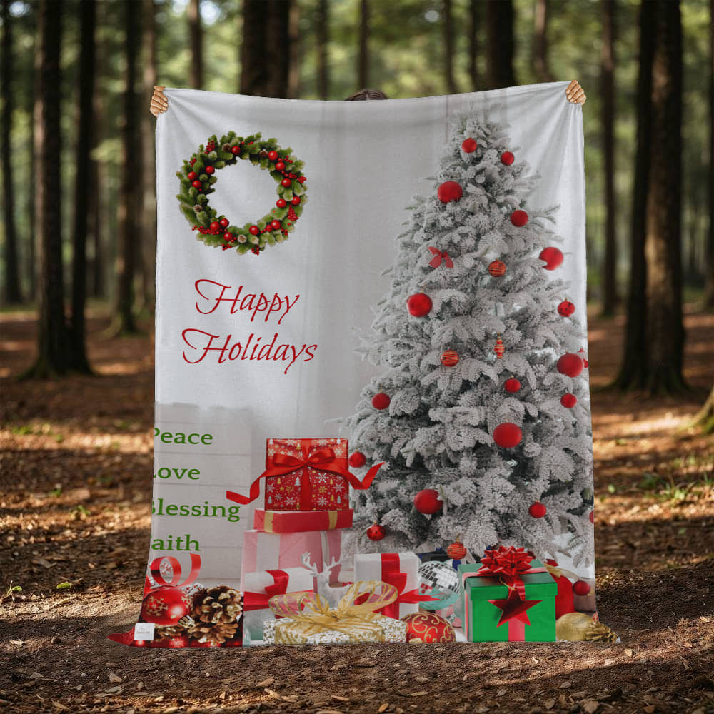 Merry Christmas Tree & Gift Blanket