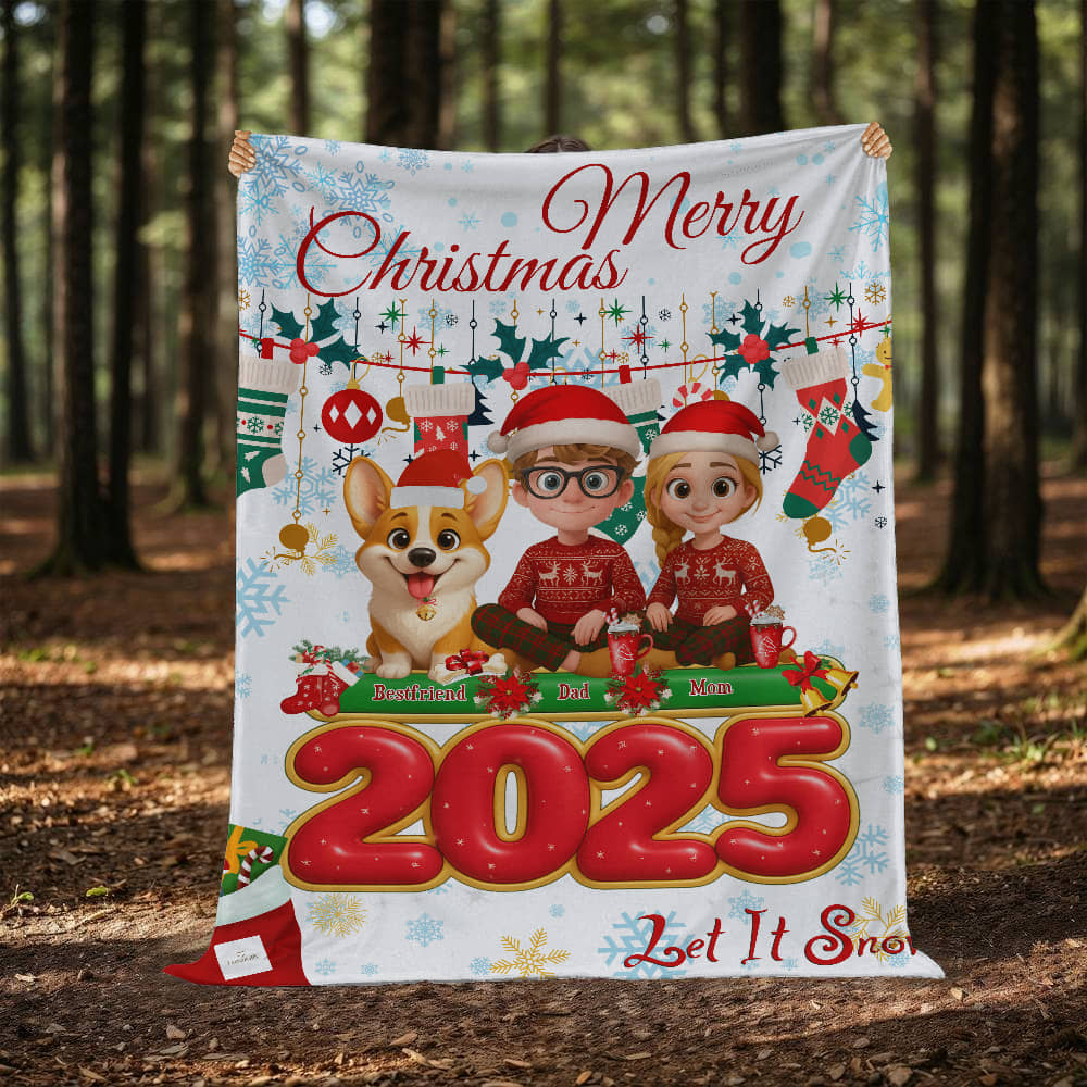 Family Christmas Blanket - Let it snow