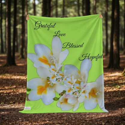 Grateful, Love, Blessed, Hopeful Blanket