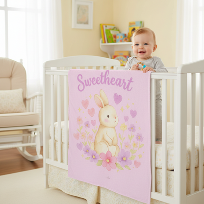 Sweetheart Jersey Fleece Baby Blanket.