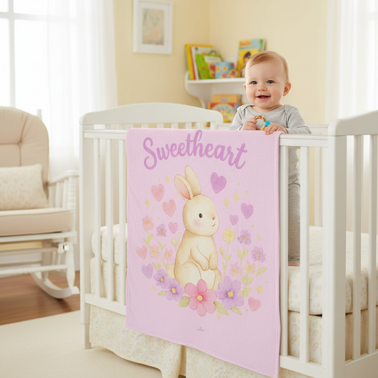 Sweetheart Jersey Fleece Baby Blanket.