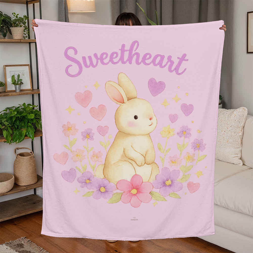 Sweetheart Jersey Fleece Baby Blanket.