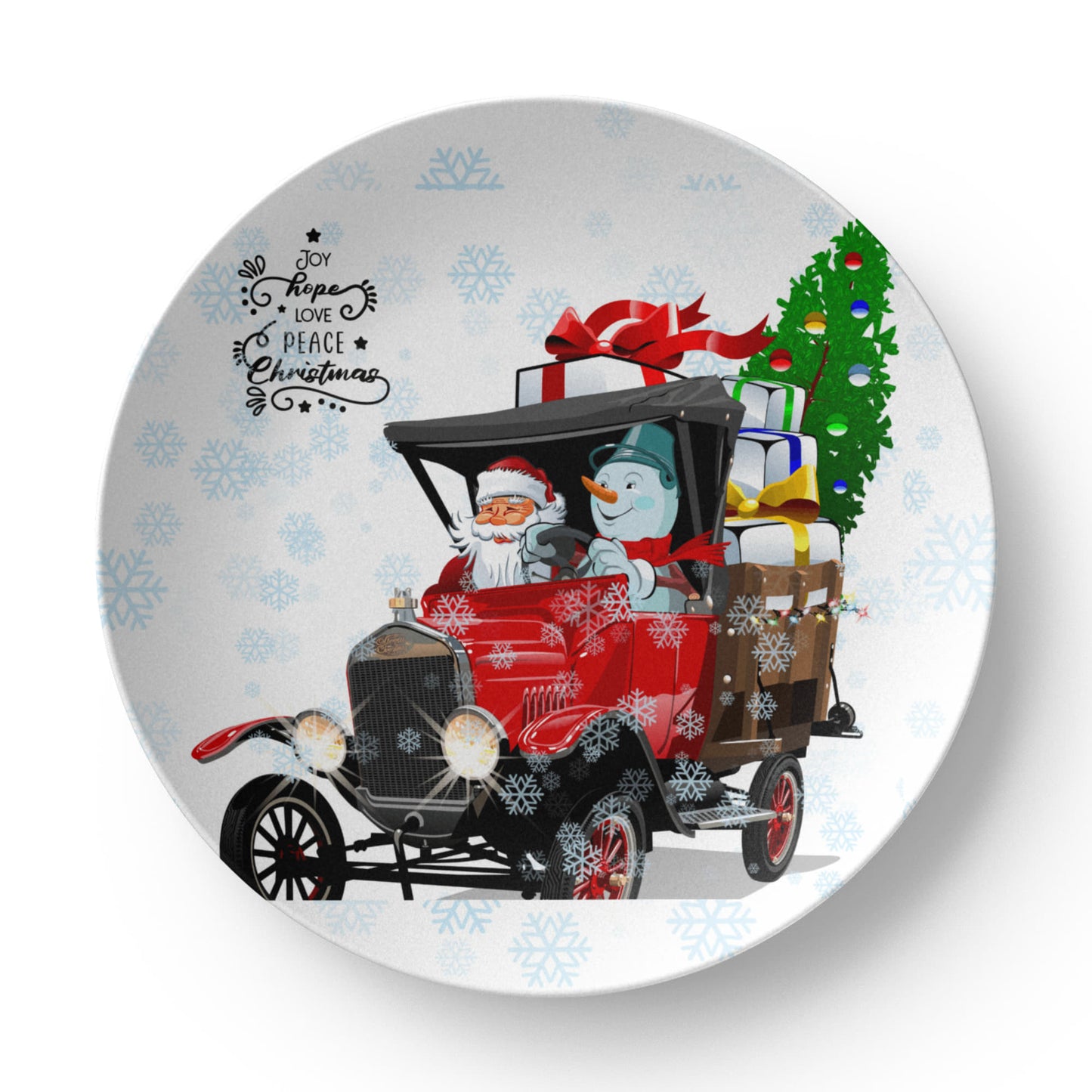Santa & Snowman Plate