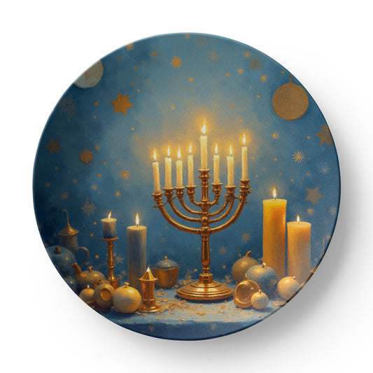 Hanukkah ((8 candles) Plate