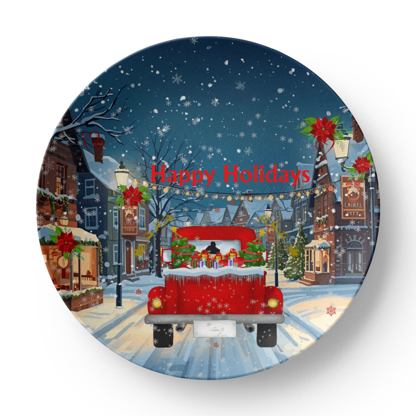 Happy Holidays Plate
