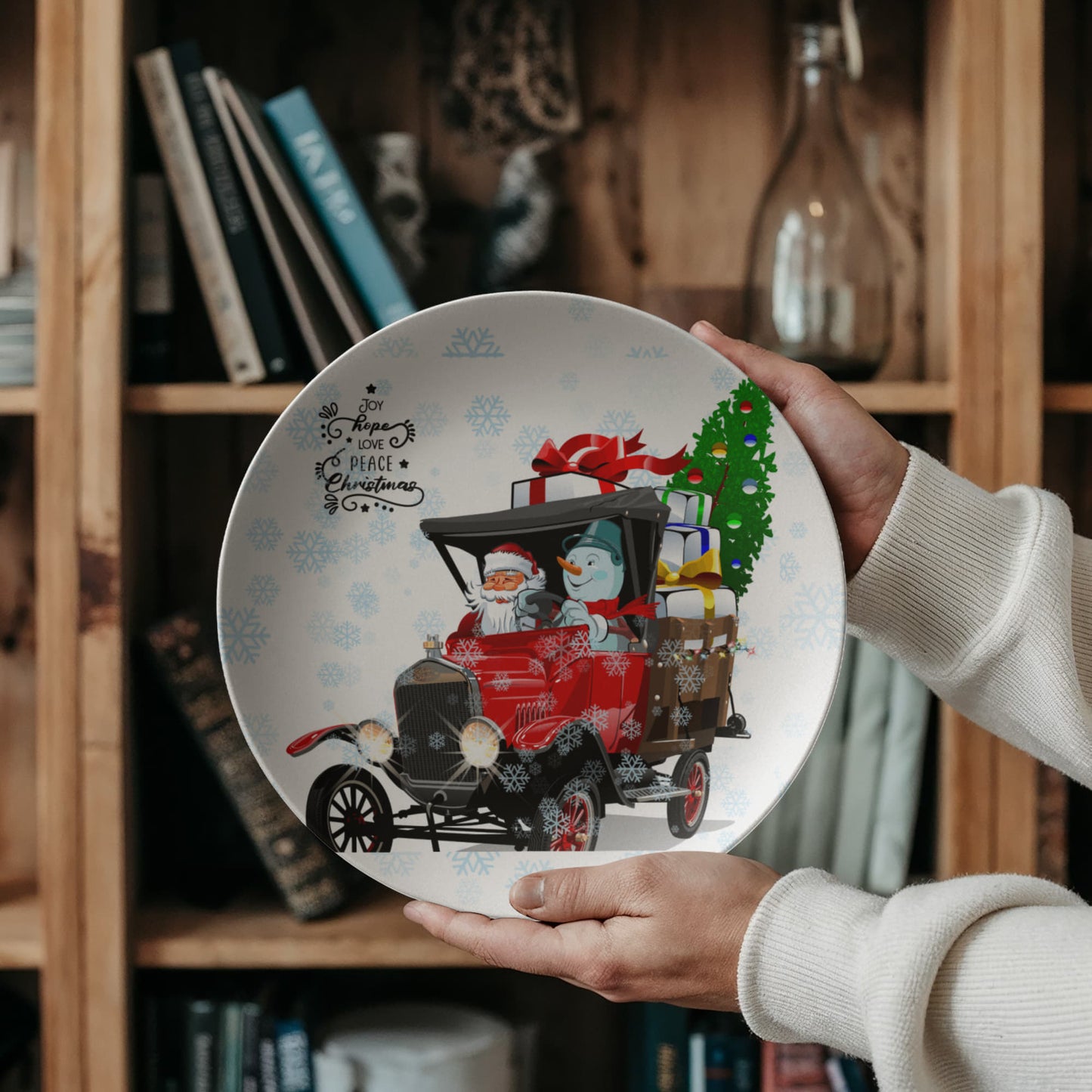 Santa & Snowman Plate