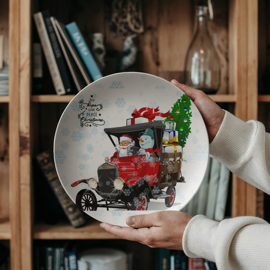 Santa & Snowman Plate