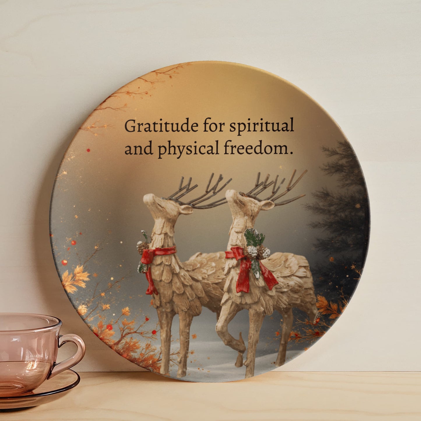 Gratitude for spiritual and physical freedom Plate