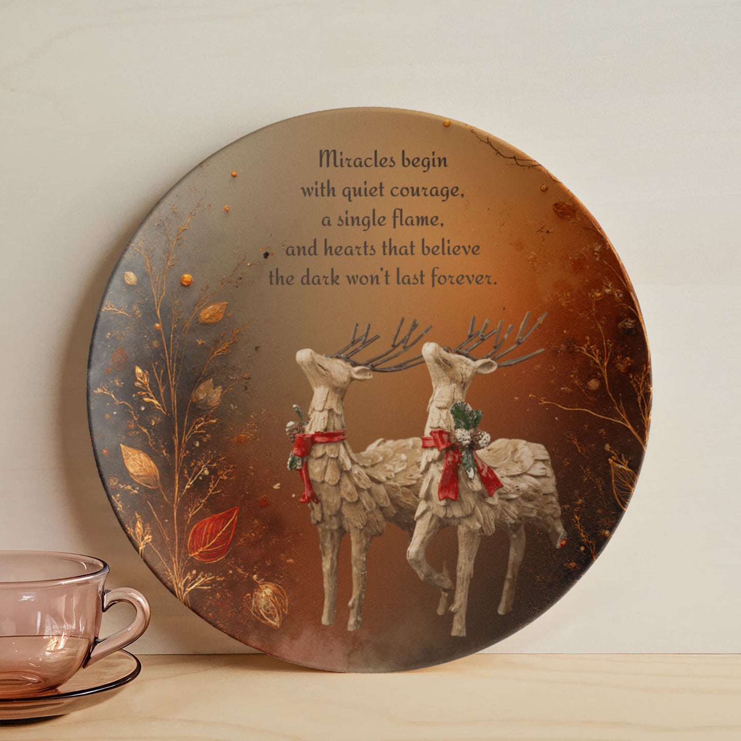 Miracles begin with quiet courage Plate