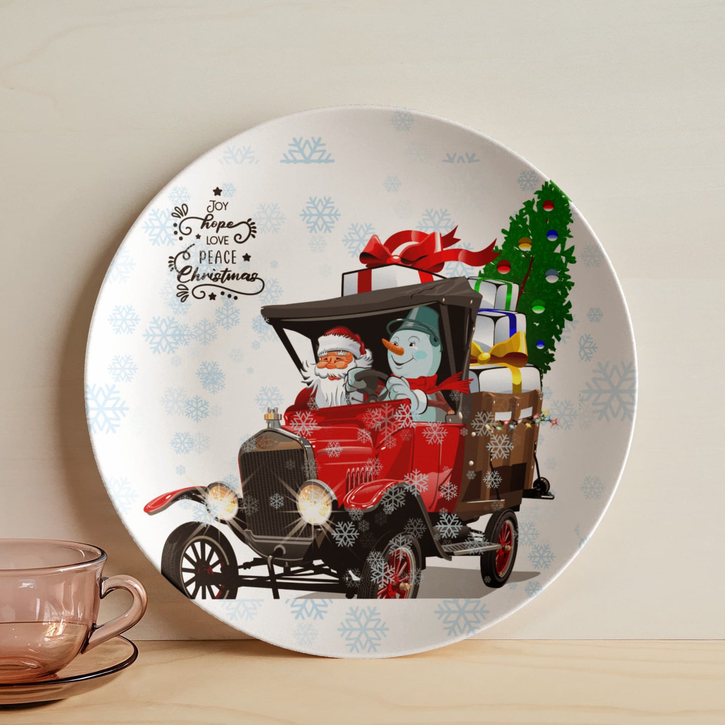 Santa & Snowman Plate