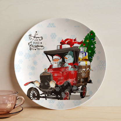 Santa & Snowman Plate